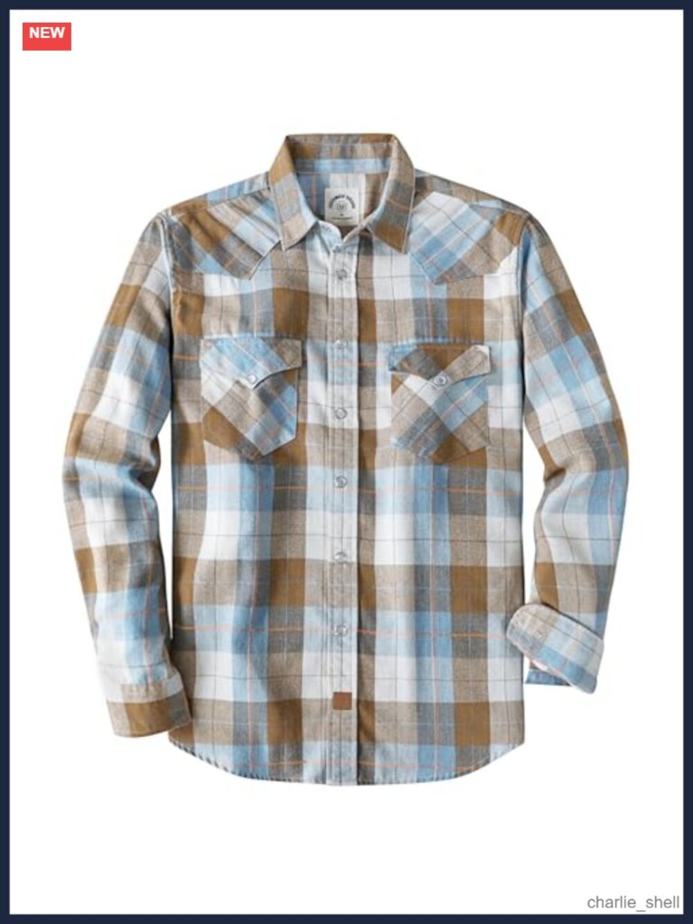 Essential Flannel Shirt Pearl Snap Western Cowboy Long Sleeve Men's